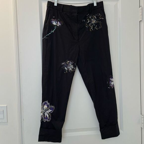 3.1 Phillip Lim Cropped Embroidered Pants size 6 - Picture 1 of 5